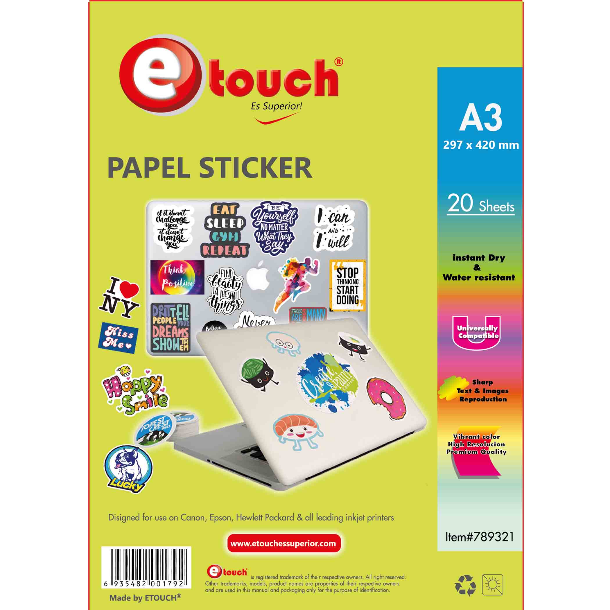 papel adhesivo para stickers